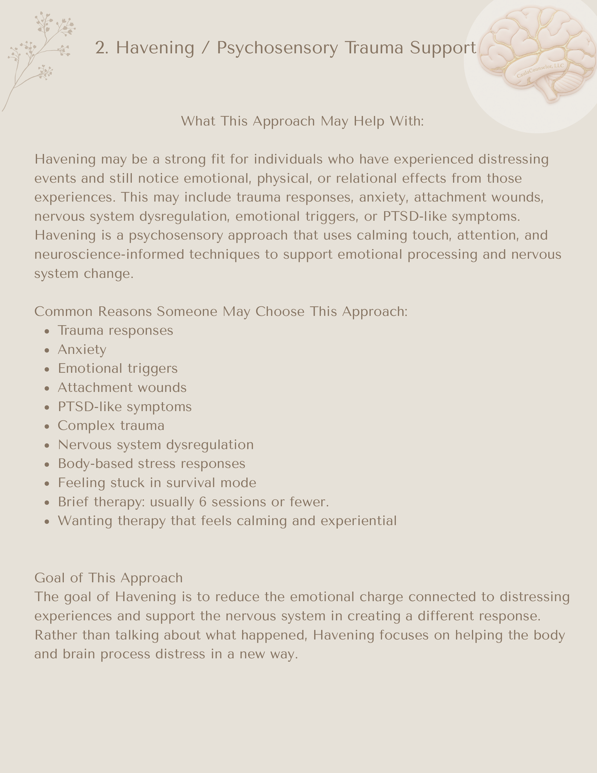 Havening and psychosensory trauma support overview